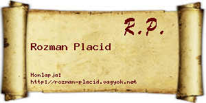 Rozman Placid névjegykártya